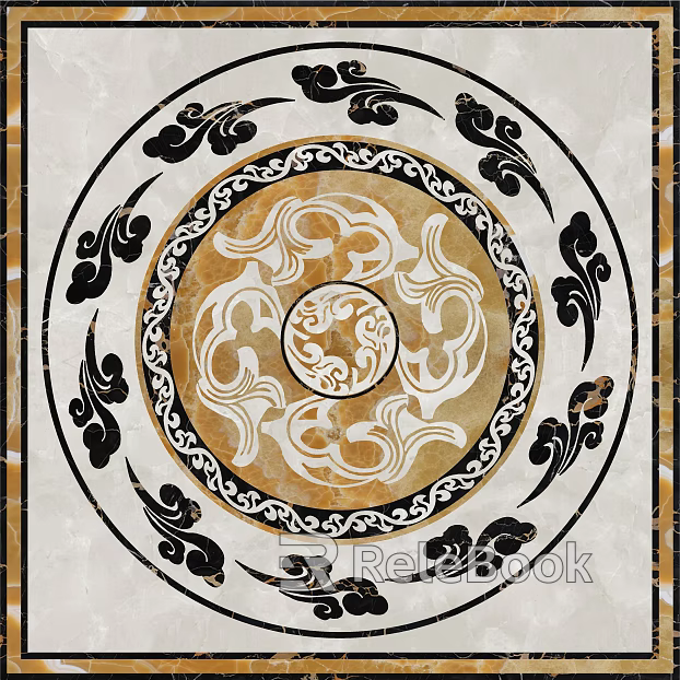 Marble mosaic black and white pattern stone texture