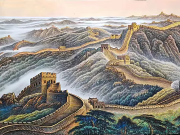 Chinese Great Wall Landscape Painting texture (ID:ffaeh135689)