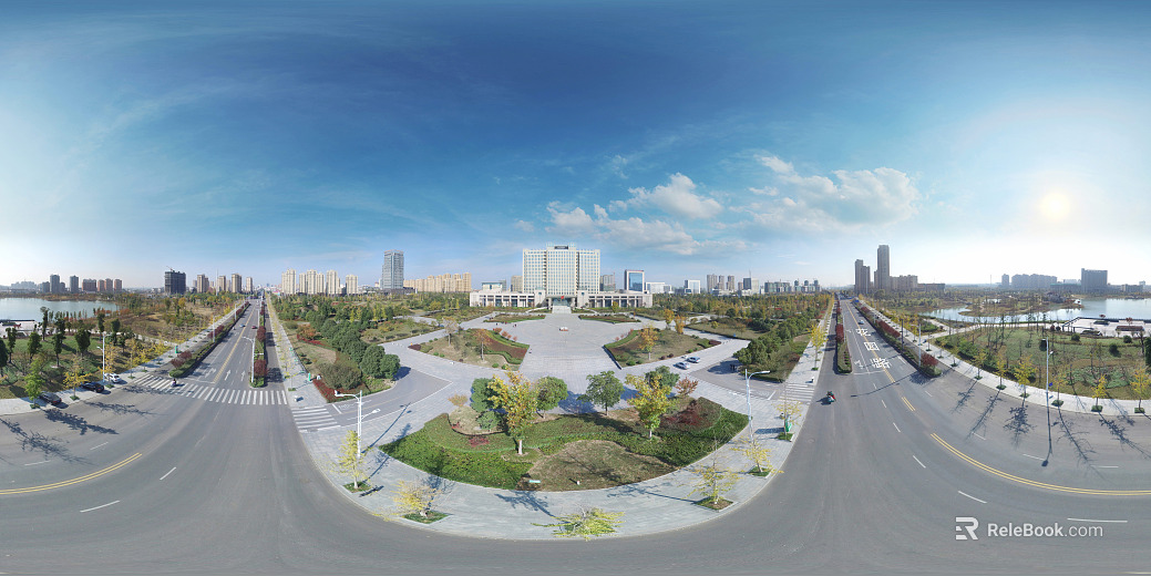 HDR city road traffic panorama texture