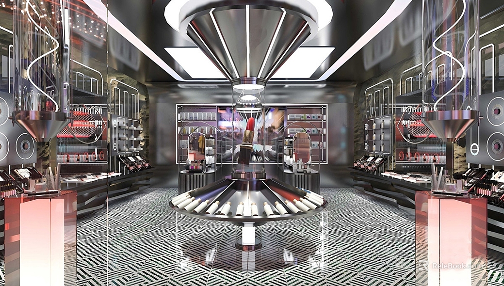 Future Wind Silver Black Mall Beauty Shop texture
