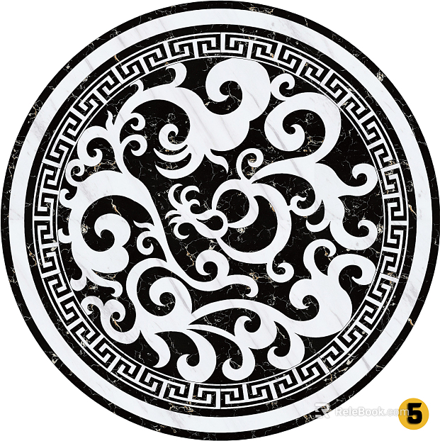 Marble mosaic black and white pattern stone texture