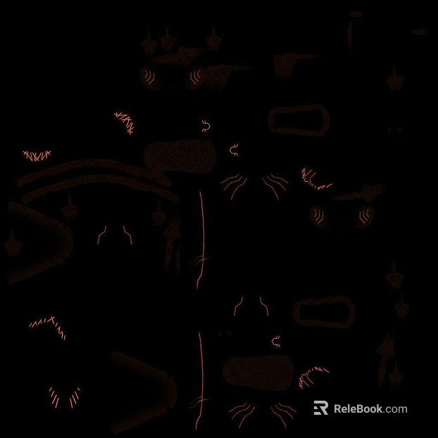 Red Orange Magic Rune Decoration Map texture