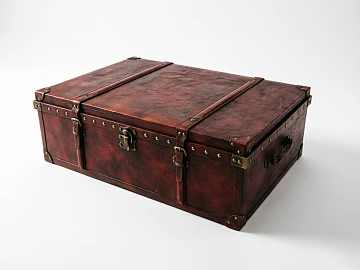 Retro Red-Brown Leather Storage Box texture (ID:ffaeh366371)