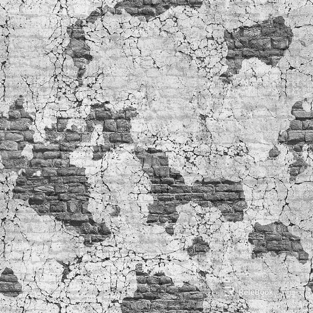 Gray weathered crack brick wall background wall texture
