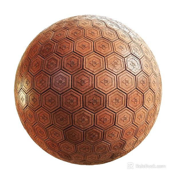 Decorative floor tile PBR texture