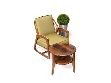 Retro style walnut casual chair side table texture (ID:ffaeh066656)