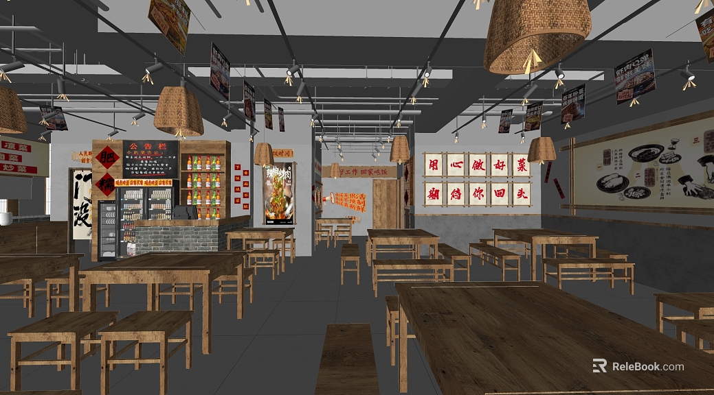 Retro Style Light Wood Dining Space Tables and Chairs texture