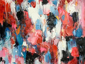 A glance in love with the abstract painting 3d model