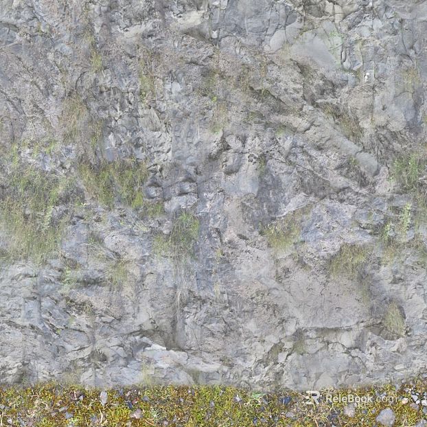 Gray-black rock outdoor wall surface texture