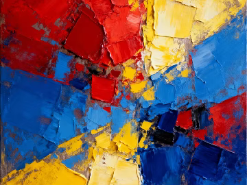 Red, yellow and blue abstract decorative painting living room hanging painting texture (ID:ffaeh355396)