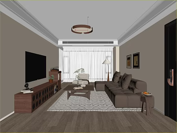 Indoor Scene of Modern Guest Restaurant 3d model