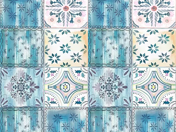 Kitchen and bathroom small tiles art to national wind art hexagonal tiles mosaic texture (ID:ffach188565)