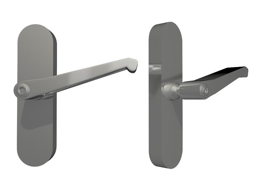 Silver Metal Minimentary Interior Door Handler texture