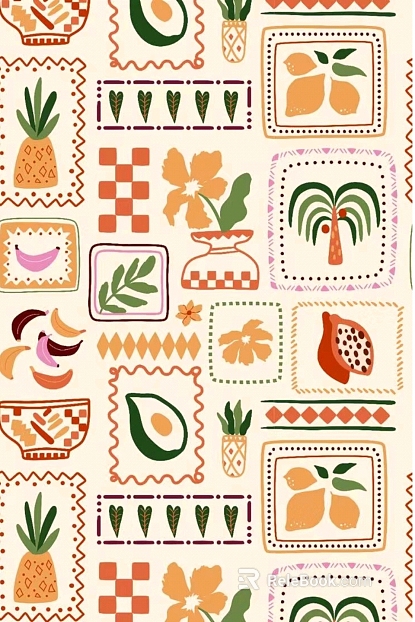 Hand-painted cartoon fabric children's room wallpaper wallpaper wallpaper hand-painted children's room wallpaper texture