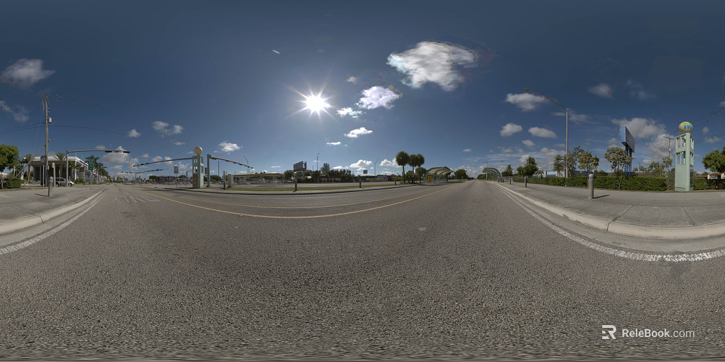 outdoor highway white clouds sunny hdr texture