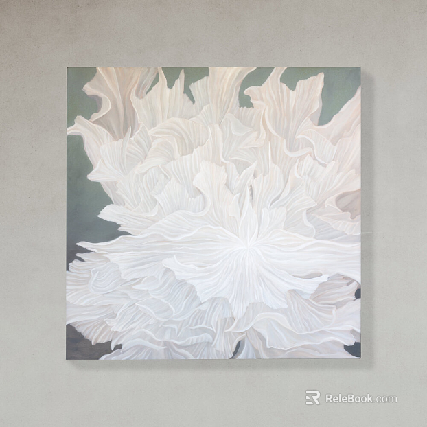 White Three-dimensional Flower Decorative Painting Living Room Hanging Painting texture