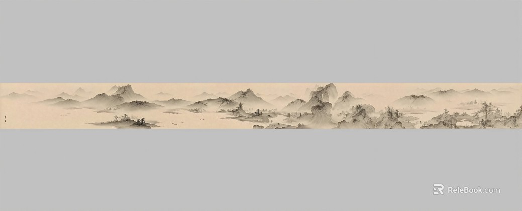 Ink Chinese Landscape Painting Living Room Decorative Painting texture