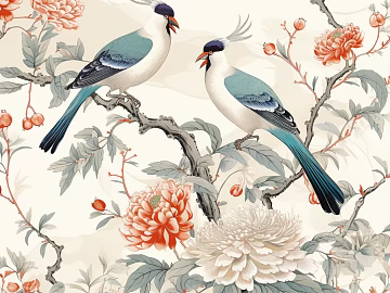 Chinese flower and bird painting texture (ID:ffach262556)
