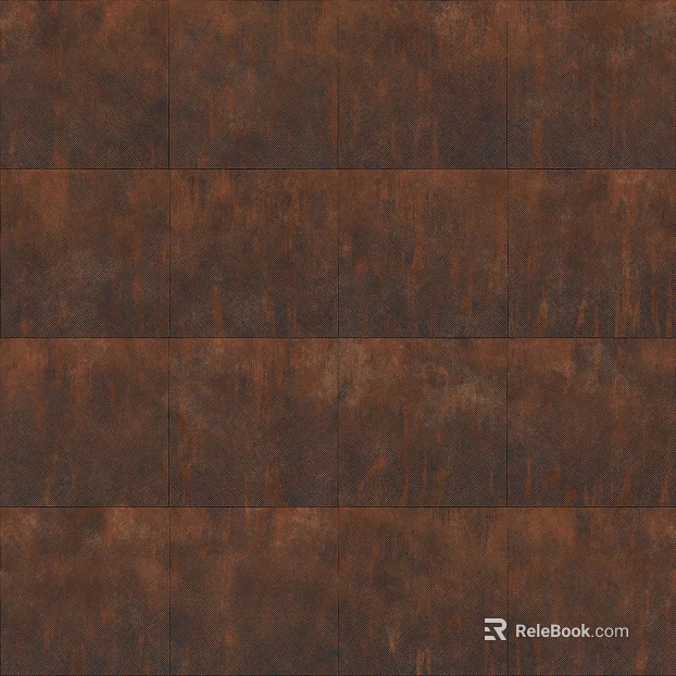 Square pattern metal rusty floor tile floor surface dirty old texture