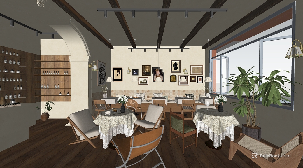 Quiet wind solid wood dining space texture