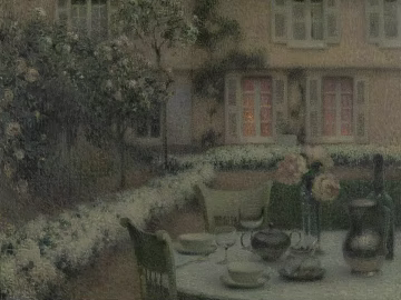 Impressionist Courtyard Landscape Decorative Painting 3d model