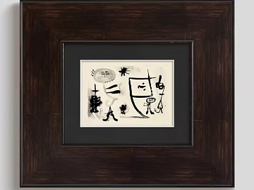 Black and White Abstract Cartoon Decorative Painting Living Room Hanging Painting texture (ID:ffaeh285929)