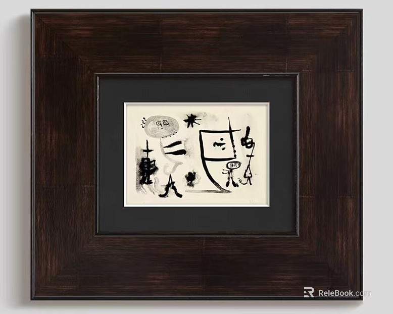 Black and White Abstract Cartoon Decorative Painting Living Room Hanging Painting texture