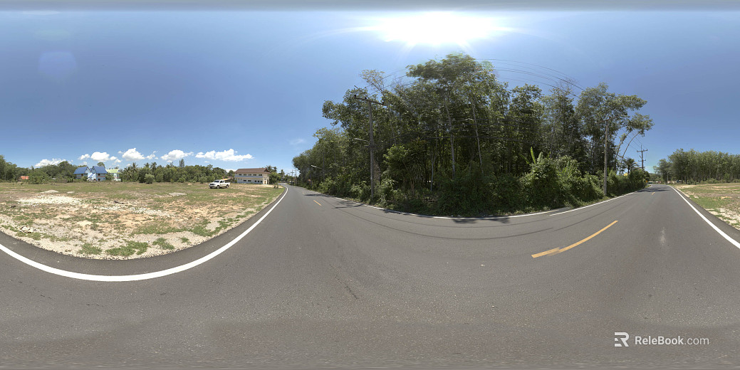 Outdoor Country Road Lawn Daytime HDR texture