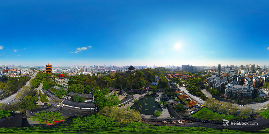 HDR City Eco Park Panorama texture