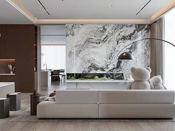 Modern black and white marble living room background wall texture (ID:ffaeh169739)