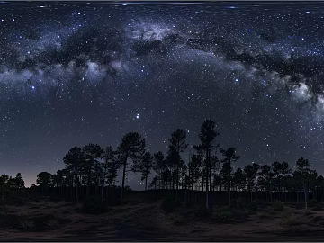 Outdoor Dusk Starry Sky Panorama HDR texture (ID:ffach914255)