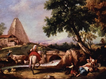 Classical rural landscape oil painting 3d model