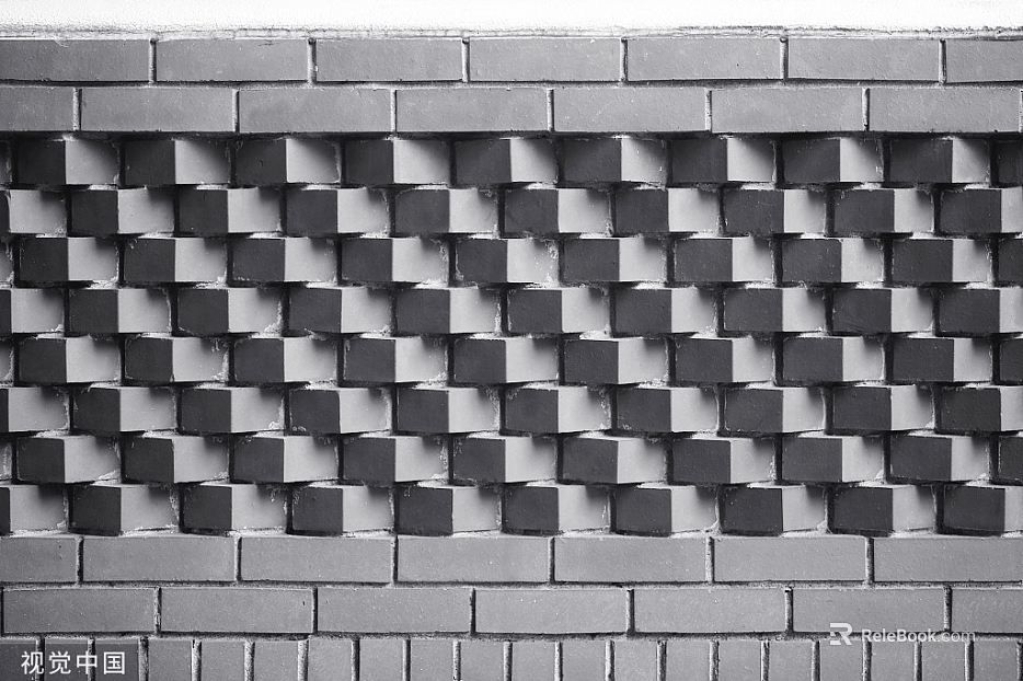 Dark gray woven brick wall interior and exterior wall texture