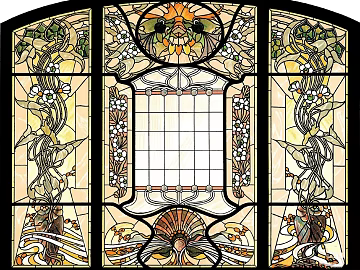 Vintage Pattern Stained Glass texture (ID:ffach551870)