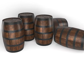 Dark Brown Solid Wood Wine Barrel Vintage Storage Ornaments texture (ID:ffaeh750576)