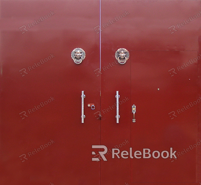 A sturdy, industrial metal door with a weathered texture, featuring rivets and a rectangular window at eye level, framed by a rough concrete wall.