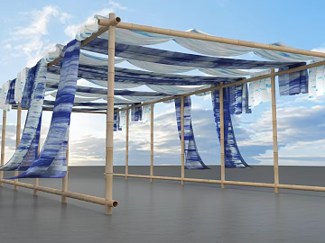 Blue and white gradient valance outdoor decoration texture (ID:ffaeh827436)