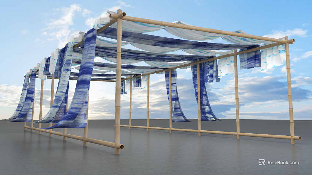 Blue and white gradient valance outdoor decoration texture