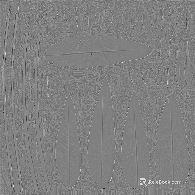 Black and White Leaf Bump Map Decorative Map texture