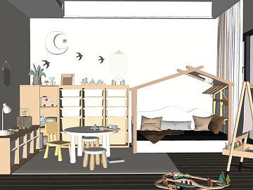Log Color Modern Children's Room Space texture (ID:ffaeh025701)