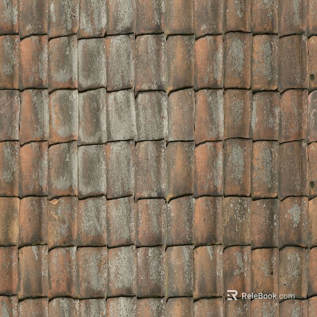 Red brown old tile roof tiles texture