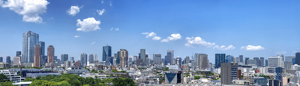 High-rise buildings during the day, sunny days, city exterior view texture