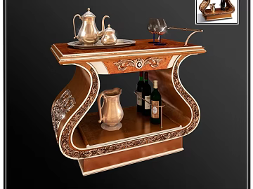 European-style brown solid wood side wine cabinet texture (ID:ffaeh653656)