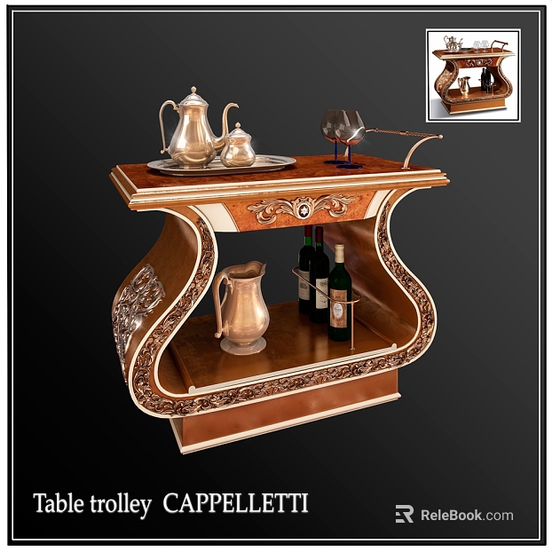 European-style brown solid wood side wine cabinet texture
