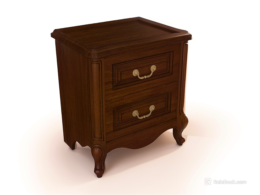 Retro dark brown solid wood bedside table texture