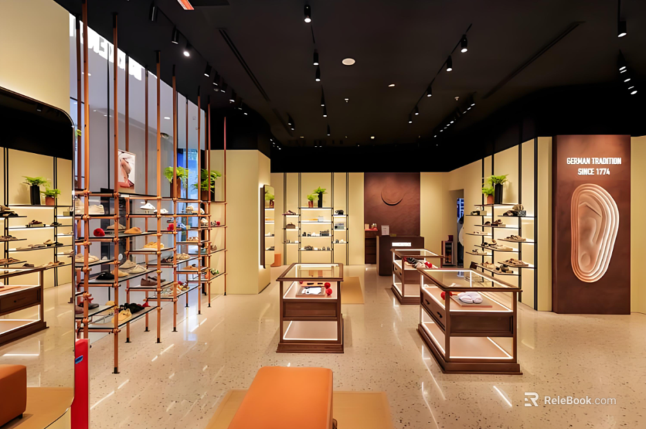 Light Luxury Shoes Store Commercial Space texture