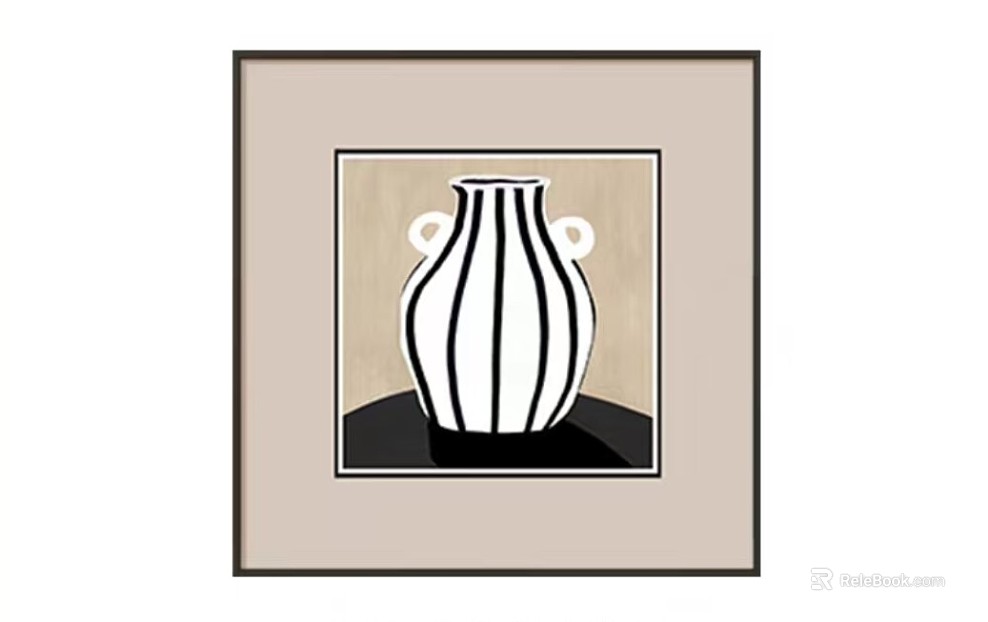 Black and White Simple Vase Decorative Painting Living Room Hanging Painting texture