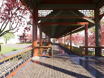 Landscape Scene of Chinese Ancient Building Pavilion texture (ID:ffaeh057164)