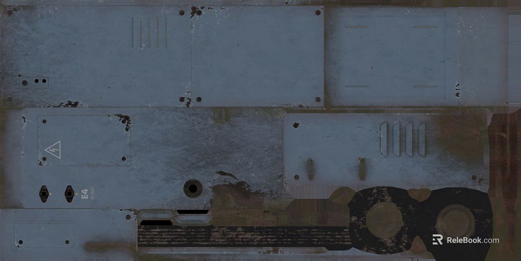 Industrial wind gray blue metal equipment panel texture