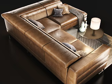 Tan Retro Leather Sofa Living Room Furniture texture (ID:ffaeh573926)